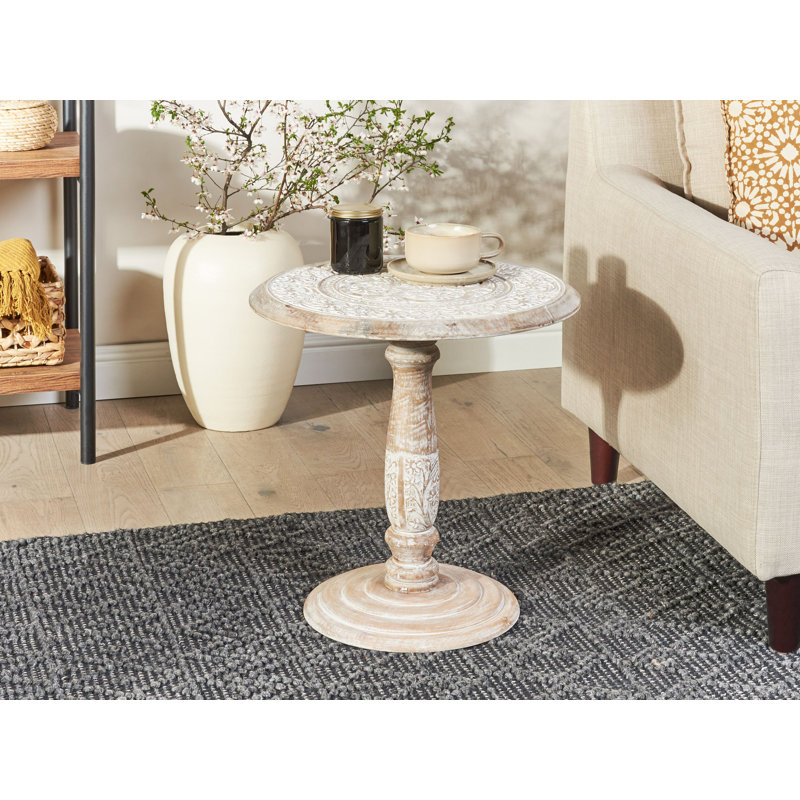 Navasota Solid Wood Pedestal End Table