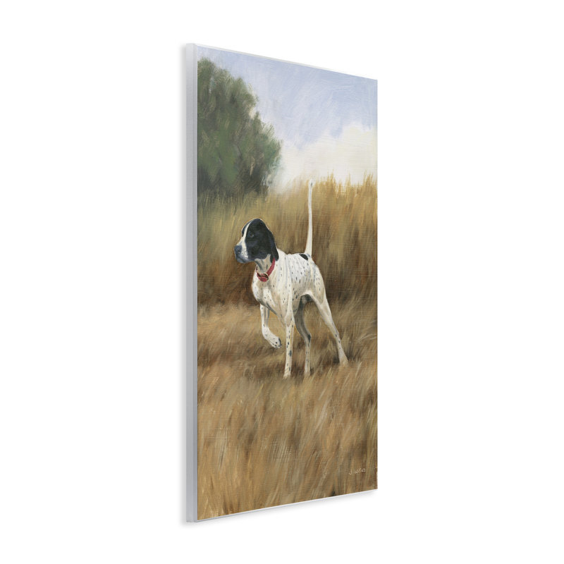 «Pointer Dog In Field On MDF» par James Wiens, H 15 po x l 10 po x P 0,5 po