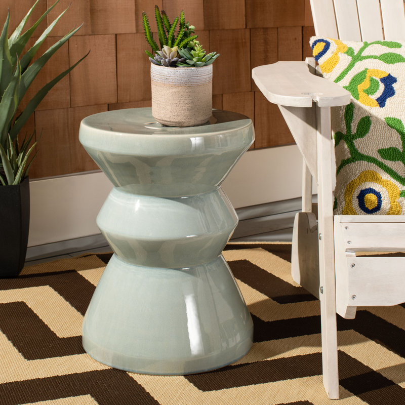 Potashnick Ceramic Accent Stool, Ocean Blue