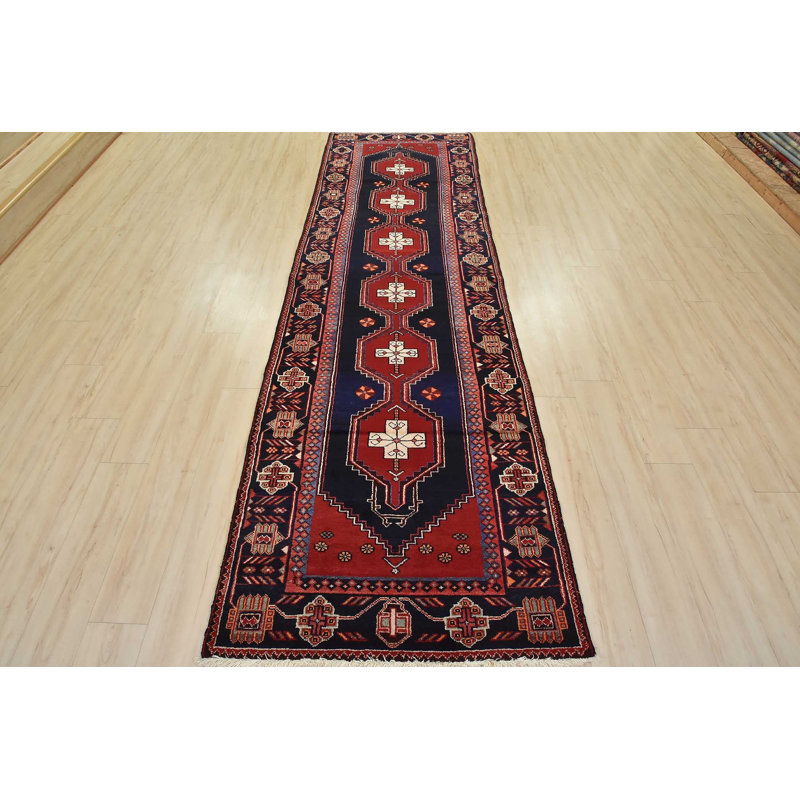 Tapis bleu unique de 3 pi 9 po x 11 pi 8 po