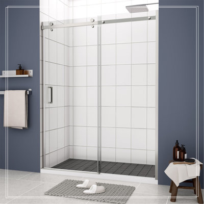 Glass Shower Door, Sliding Door, With 5/16" Tempered Glass