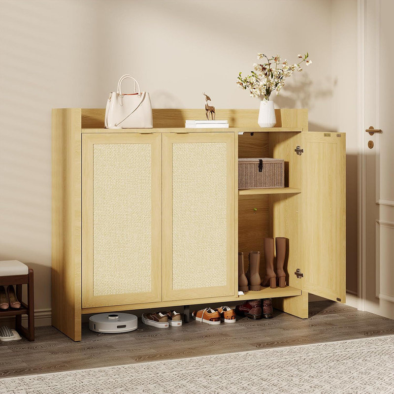 24 Pair Shoe Storage Cabinet, Beige