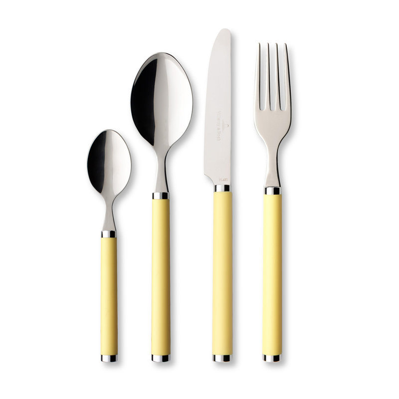 Play! 24 Piece 18/10 Stainless Steel Cutlery Set, Service for 6, Red