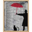 "Parapluie, homme et chat, pluie, vieux journal, peinture, journal de Banksy, décoration murale inspirante" sur papier-98266967-98266972