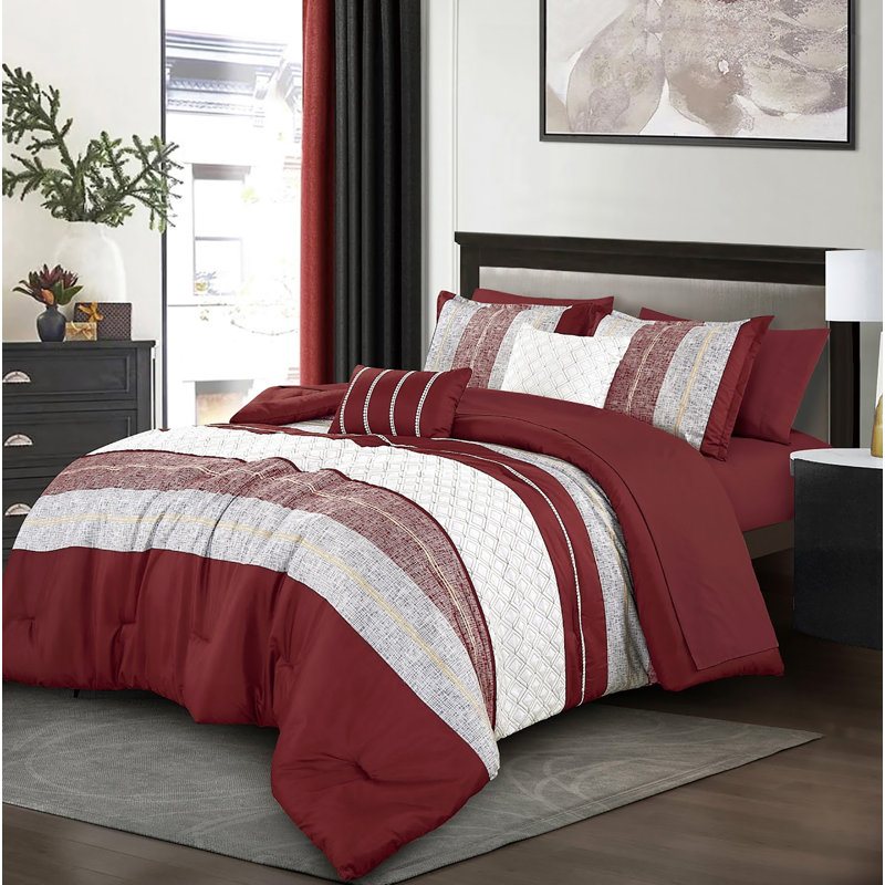 Ensemble d'édredon 9 pièces Bed-in-a-Bag Soft Bedding, Très grand édredon et 8 pièces supplémentaires