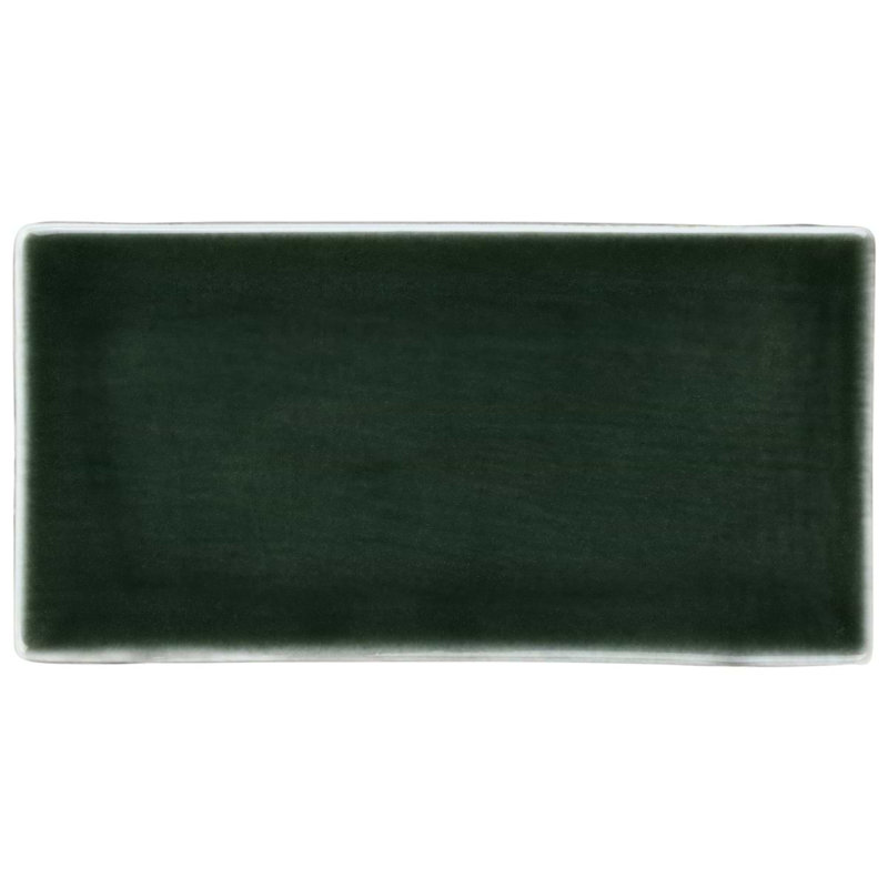 Nabi Subway 3X6 Crackled Glossy Glass Tile, Deep Emerald Green