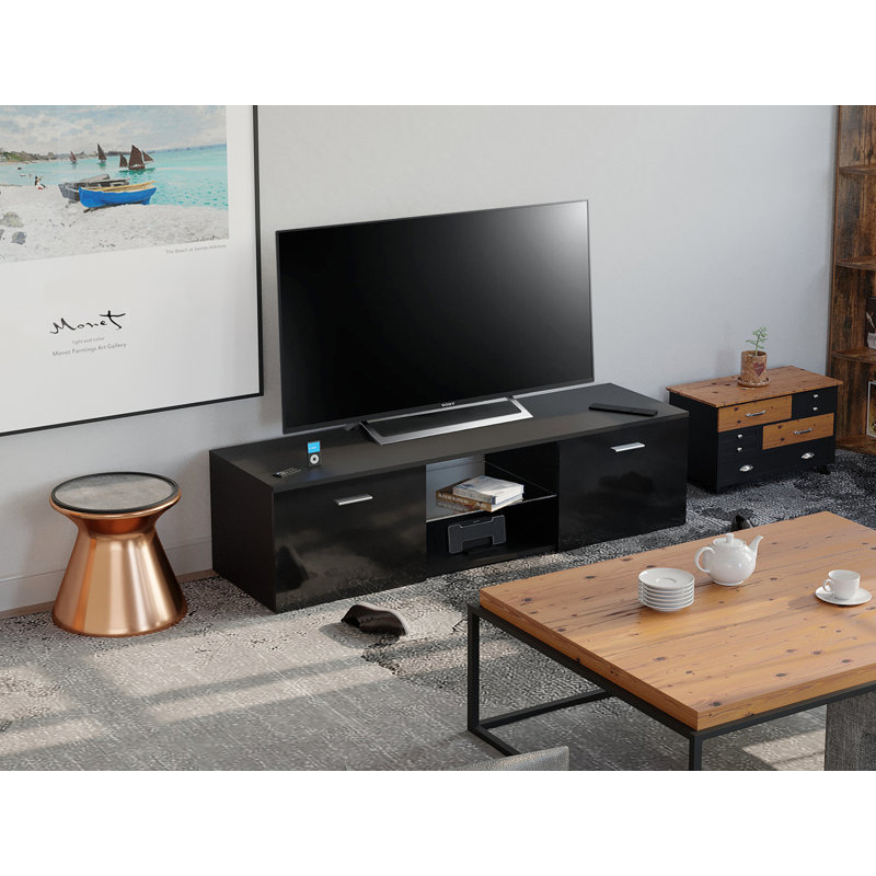 Allahna Unfinished TV Stand for TVs up to 65", Black