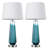25.2" Gradient Blue Touch Control Table Lamp with USB and Bulb Included