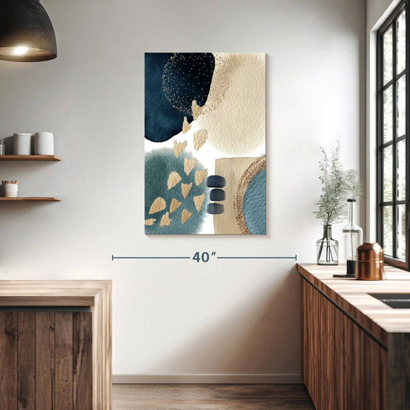 Avery, beauté bleue abstraite I, H 39 po x l 26 po