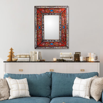 Miroir en verre peint à la main NOVICA Cajamarca