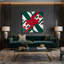 «Geometric Abstraction 13», art mural sur toile verte-2035041865