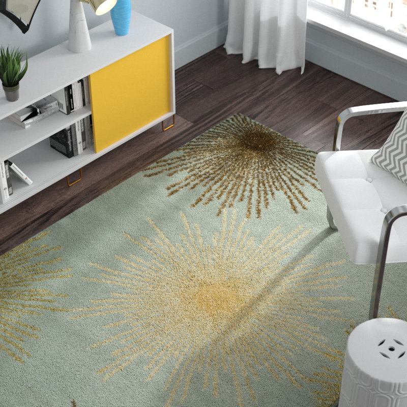 Amberjack Hand Tufted Wool And Viscose Abstract Rug, Rectangle 9' x 12'