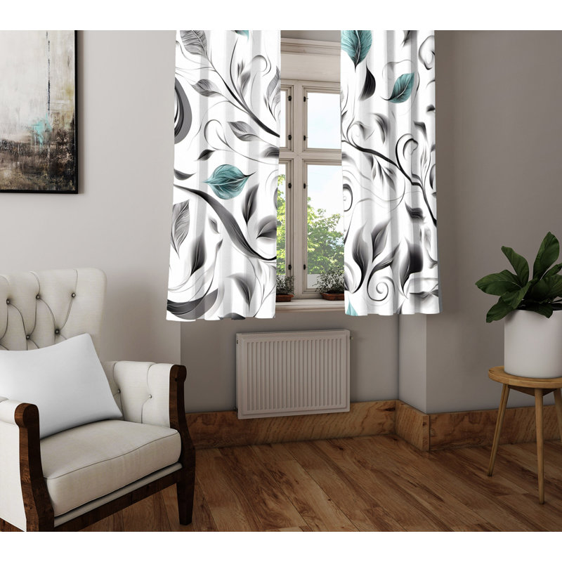 Paire de rideaux semi-transparents en polyester Arevalo, L 40 po x L 61 po