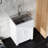 24In White Laundry Cabinet - Stainless Steel Sink & Faucet Firm Effortless Setup Utility Strong Silent Atmosphere Building