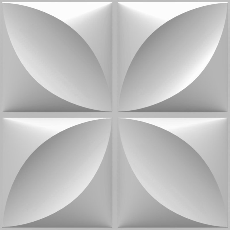 19.68" x 19.68" 3D Wall Panel in White