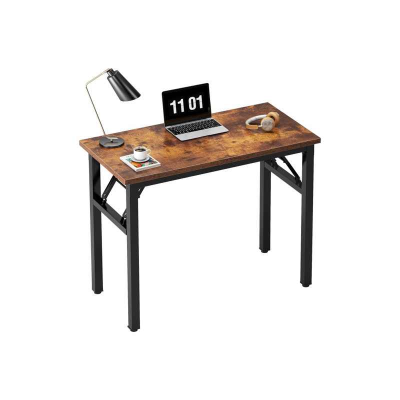 Small Computer Desk 31.5 Inches Folding Table No Assembly Sturdy Small Writing Desk Folding Desk For Small Spaces