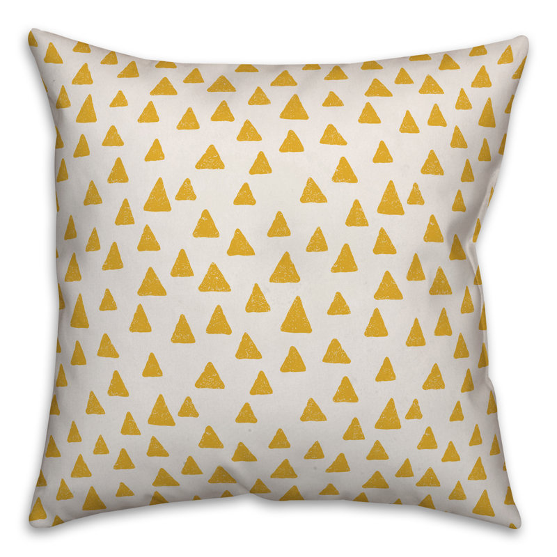 Polka Dots Reversible Throw Pillow, 20" x 20", White/Yellow Geometric 5