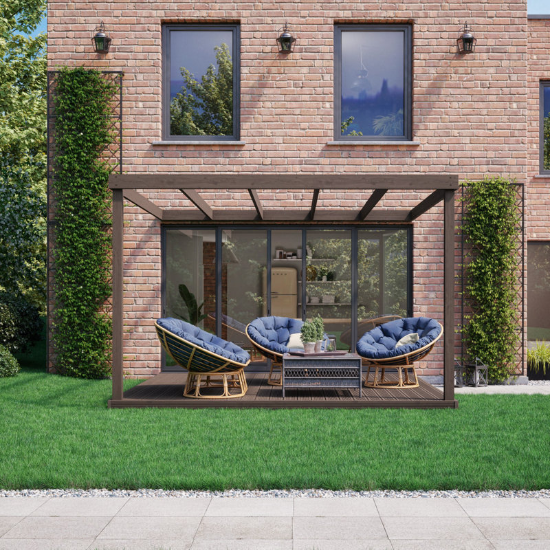 Latray Pergola, 270cm H x 240cm W x 240cm D, Brown