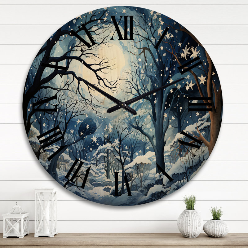 Horloge murale en bois massif Rimbert, Très grand