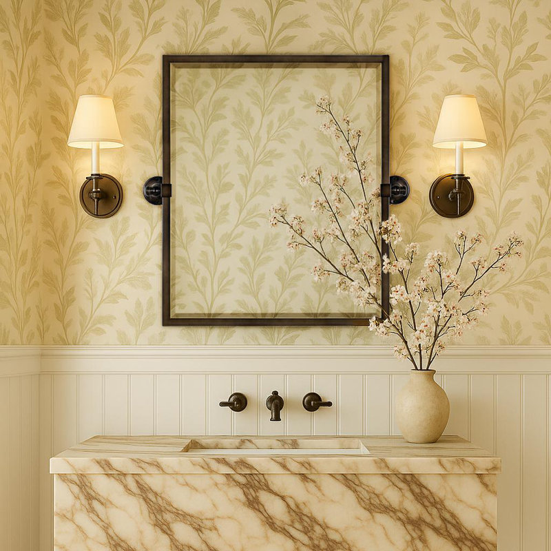 Metal Rectangle Mirror, 24" x 20", Oil Rubbed Bronze