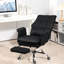 Chaise de bureau en cuir synthétique noir avec fonction inclinable et pivotante. Siège réglable à hauteur réglable de 19,7 po à 22,8 po, inclinaison du dossier à 155 po, repose-pieds, rembourrage confortable et capacité de charge de 264 lb