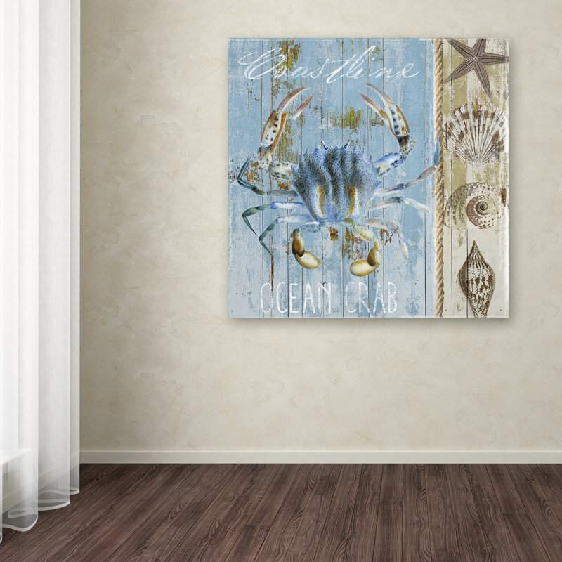 "Jadaya Blue Crab II" par Color Bakery, impression sur toile tendue, H 14 po x l 14 po x P 2 po