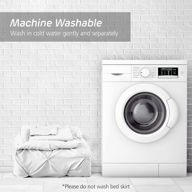 Ensemble d'édredon en microfibre HK-PT0120210625, Blanc, Très grand
