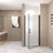 Shower Door  - Matte Black Aluminum Frame Material, Half Frame,1/4"(6Mm) Tempered Glass Explosion Proof Film-122071499