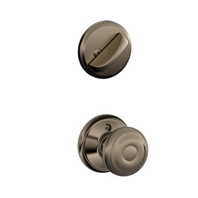 Georgian Interior Knob and Single Cylinder Deadbolt Thumbturn Set (Exterior Portion Sold Separately)