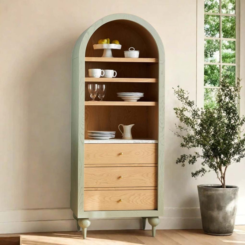 Vaisselier arqué Vintage, Vert clair