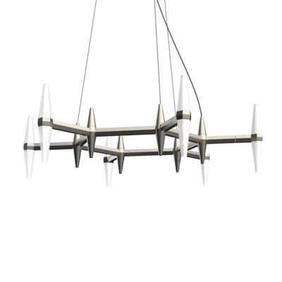 Prism 32" Single-Tier Chandelier - Satin Nickel