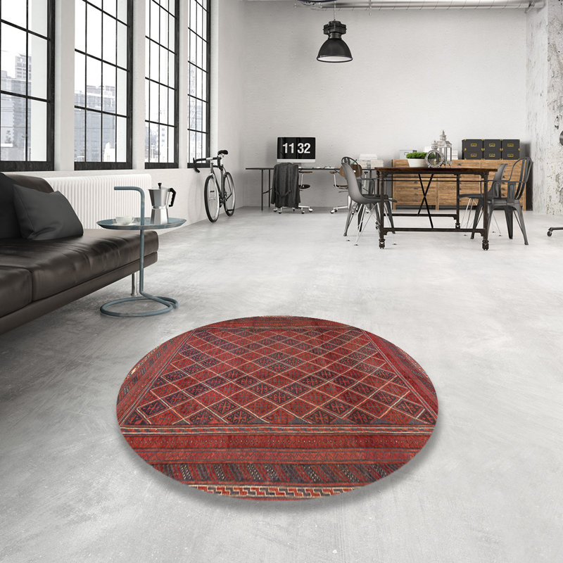 Tapis rouge à motif sud-ouest, Rond 6 pi