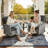Allcot 7 - Person Patio Conversation Sets with Swivel Chairs and Cushions-1329466804