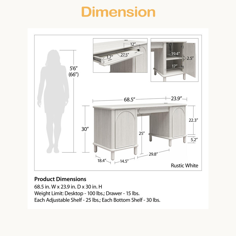 Bureau à double caisson