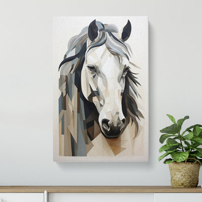Shire Horse Geometric - Wrapped Canvas