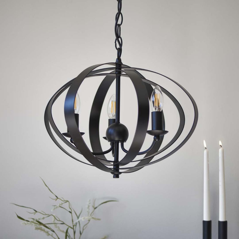 3 - Light Unique/Statement Pendant, Matt Black