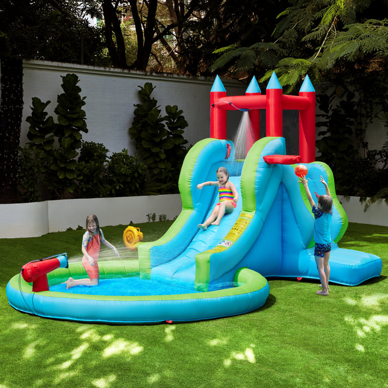 13' x 8' Inflatable Slide with Splash Pool for Kids(with Blower),Bounce House