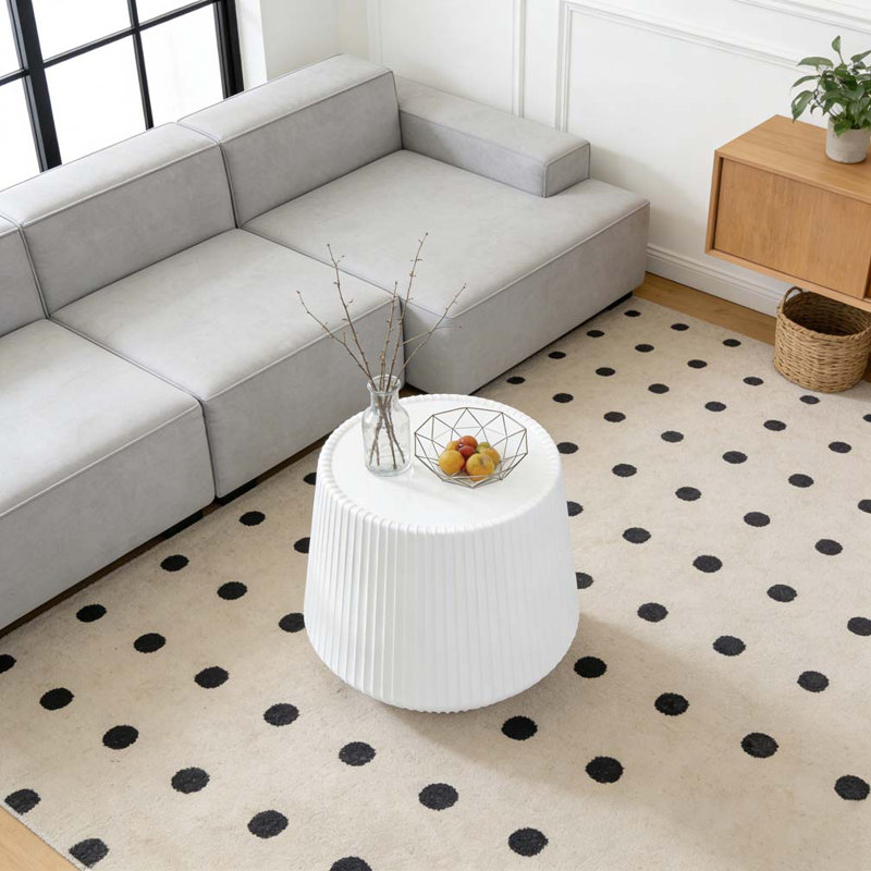 Table d'appoint, Blanc, crème