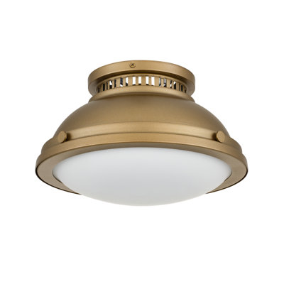 11-Inch Polished Brass Flush Mount ，1-Light