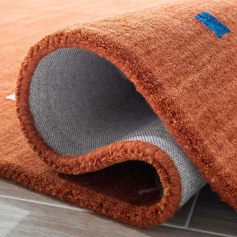 Tapis rouille en laine Danette, Tapis de couloir 2 pi 3 po x 16 pi