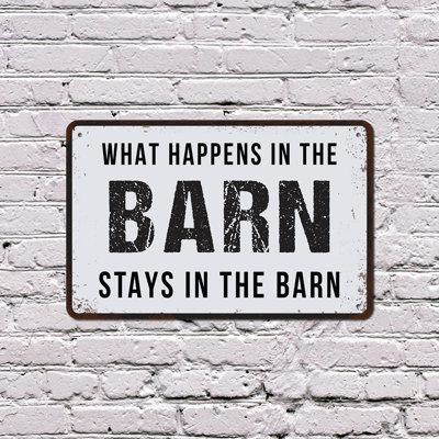 What Happens In The Barn Stays In The Barn (paquet de 2), affiche en plastique de 8 po x 12 po