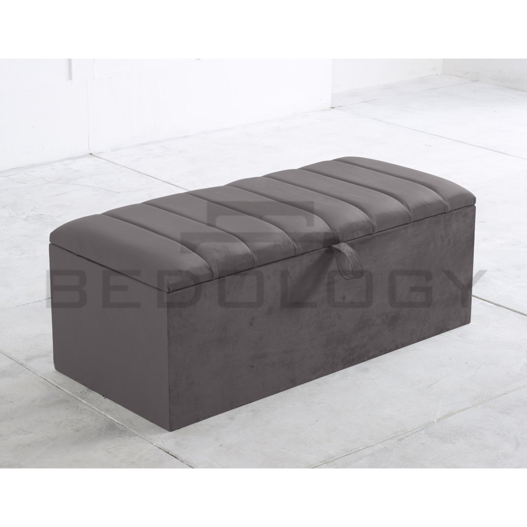 100Cm Wide Velvet Rectangle Storage Ottoman