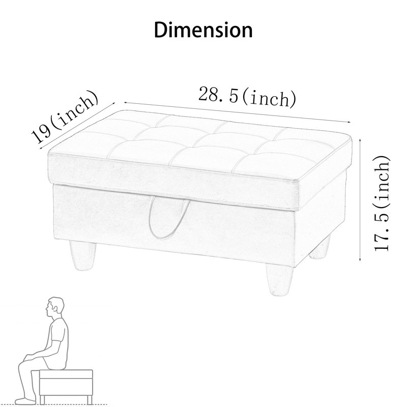 Kentvale Faux Leather Ottoman, Similicuir mauve