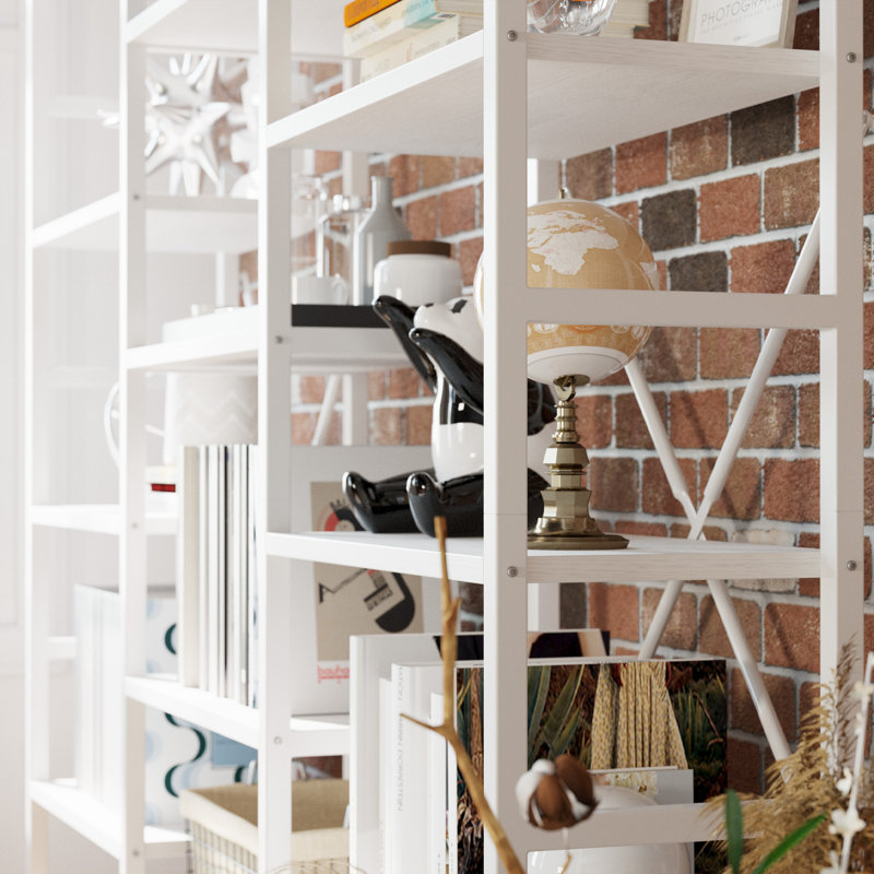 Etagere Bookcase, Industrial White