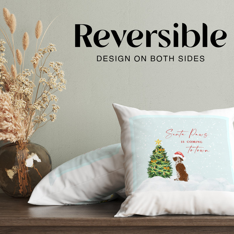 Housse de coussin Santa Paws, H 16 po x l 16 po