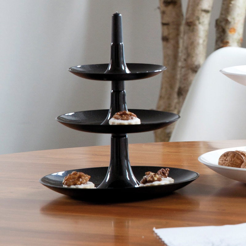 Babell Tiered Stand, Black, 34cm H x 31.4cm W x 31.4cm D