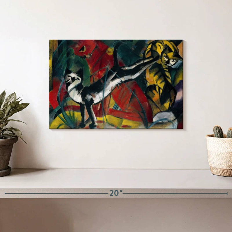 Brampt Three Cats 1913, 8" H x 12" W