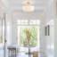 Luminaire de style lustre cylindrique 3 lumières semi-encastré avec abat-jour blanc pour chambre à coucher, salon, entrée, couloir