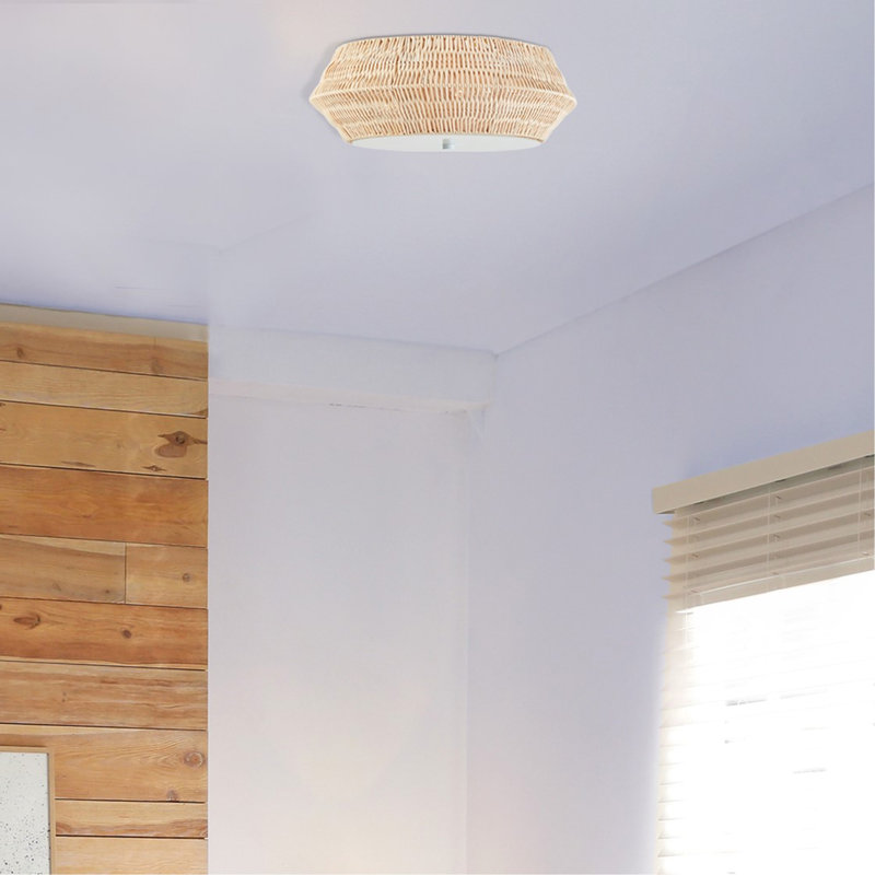 Plafonnier encastré naturel en bambou Boho