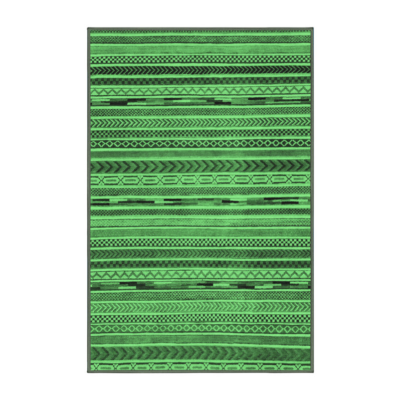 Washable Geometric Indoor Rug, Runner 2' x 5'